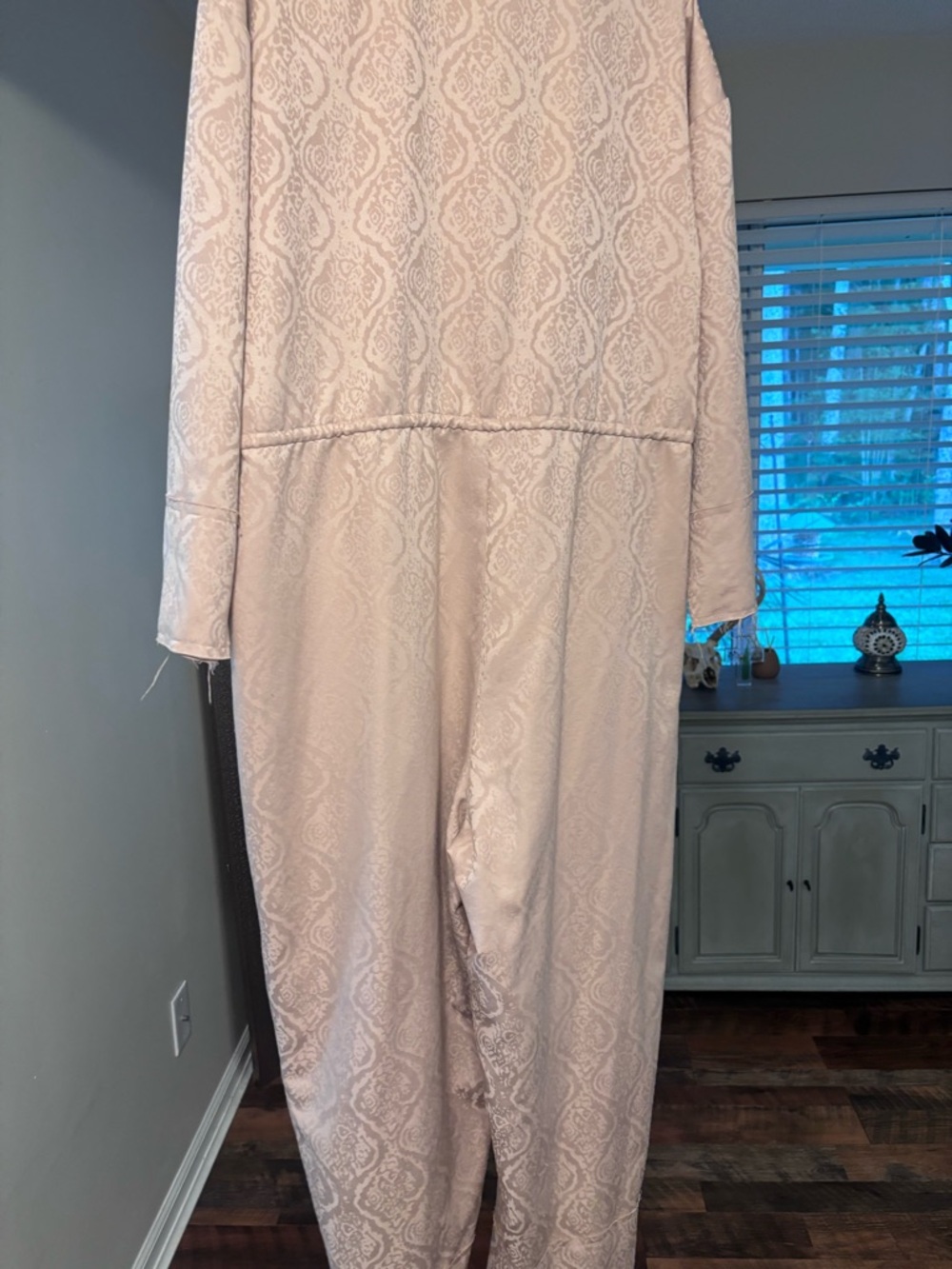 Light Blush Patterned Jayce Jacquard Jumpsuit - Picture 3 of 3